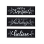 Black & White Christmas Message Signs - 6"
