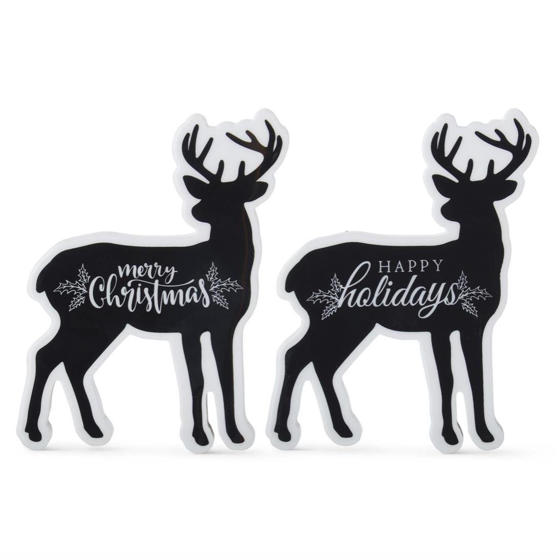 Black & White Reindeer Christmas Message Signs