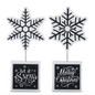 Black & White Snowflake Christmas Message Signs