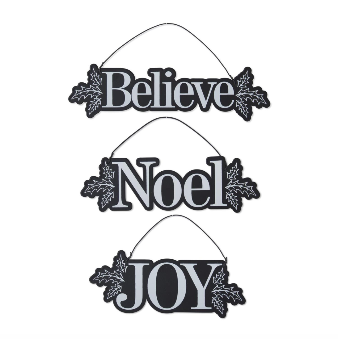 Black & White Christmas Message Ornaments