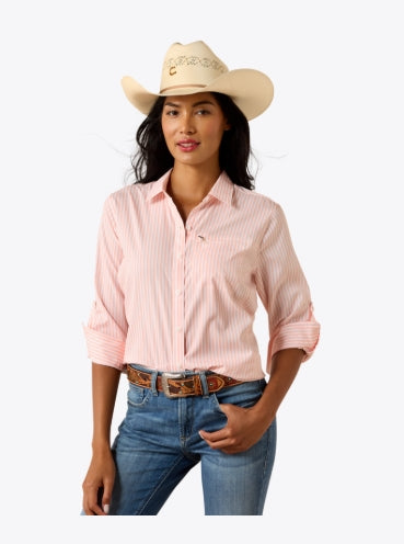 Women's Ariat VentTEK Shirt - Peach Stripe