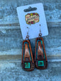 The Rodeo Rose Southwest Hand tooled Leather Earring