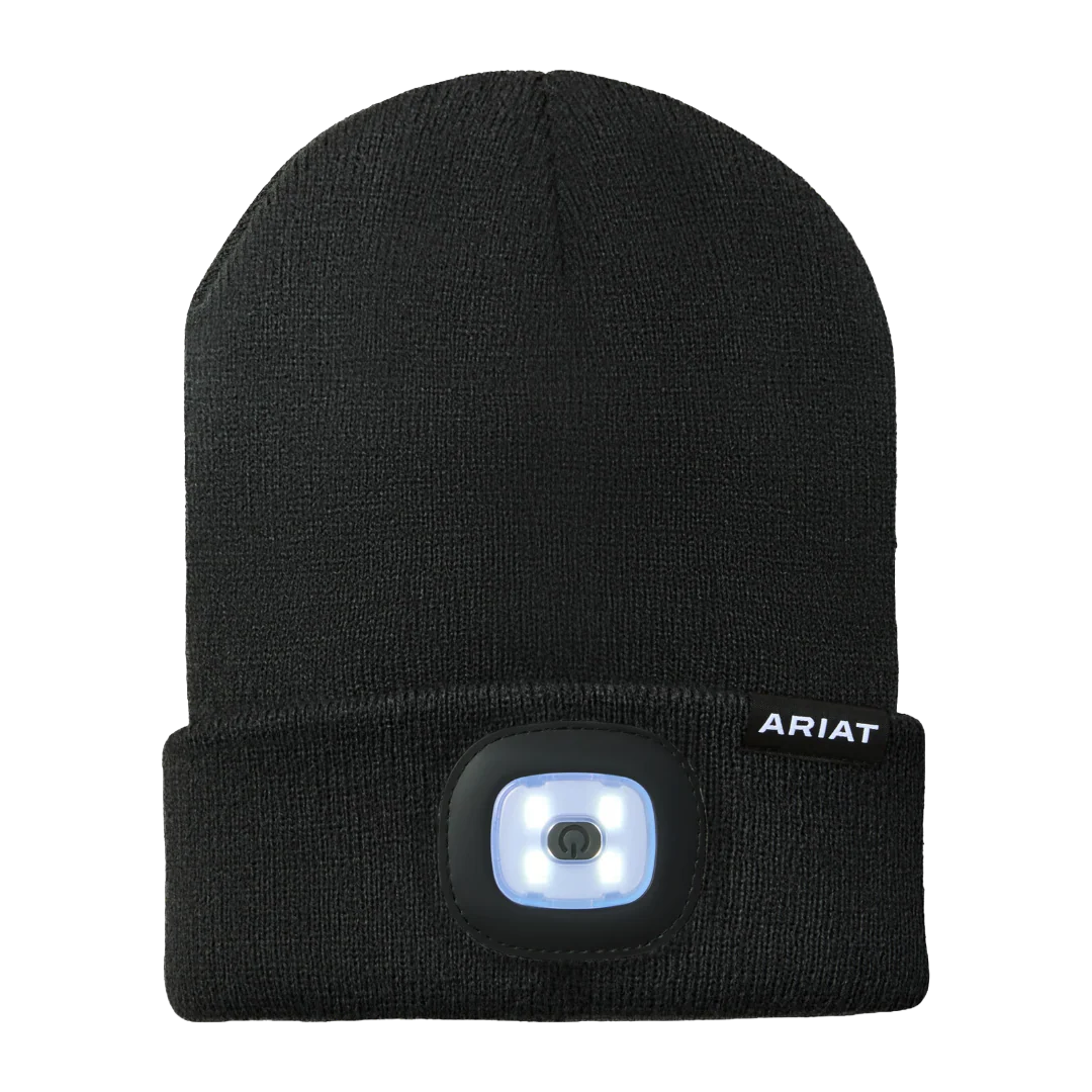 Ariat Rebar Headlight Black Beanie Cap