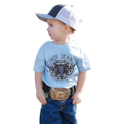 Boy's Cinch Infant Light Blue Longhorn Graphic T-shirt