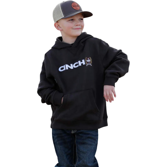 Boy's Cinch Brown Logo Hoodie
