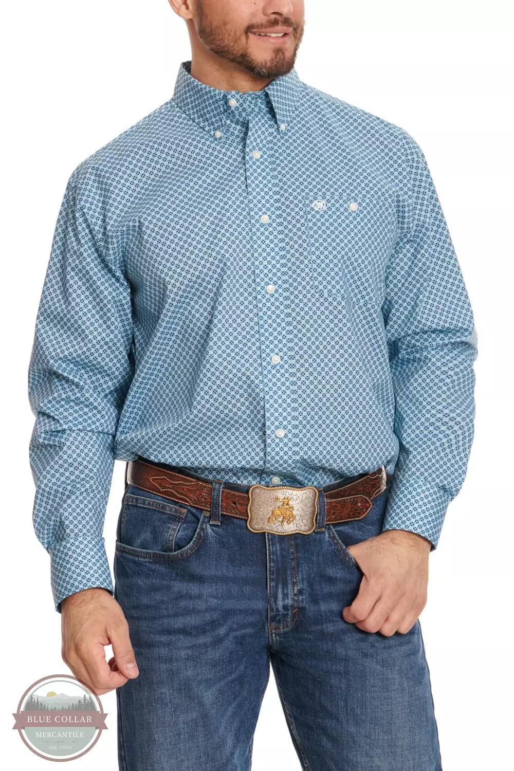 Men's Wrangler EASY CARE CLASSIC FIT LONG SLEEVE BUTTON DOWN SHIRT
