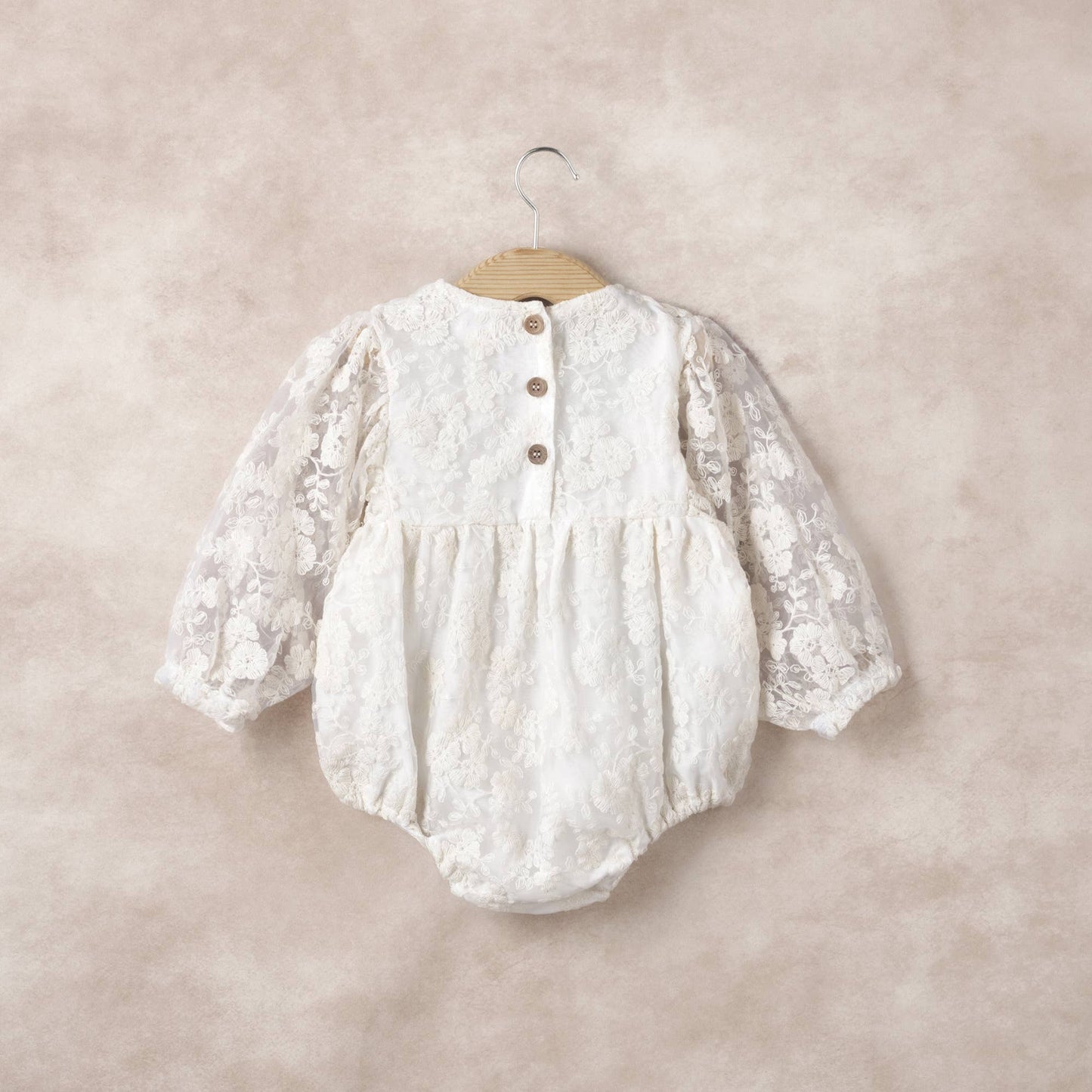 Girl's Ivory Lace Baby Romper