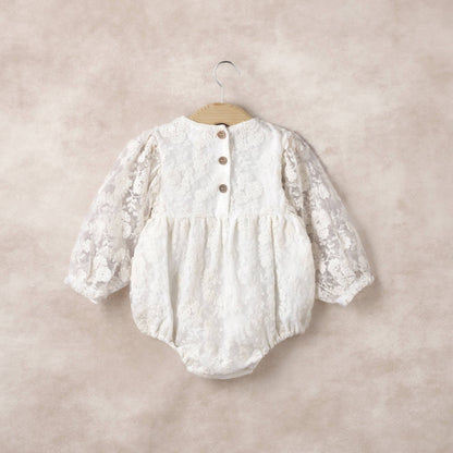 Girl's Ivory Lace Baby Romper