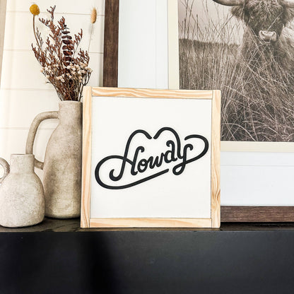 Howdy Wood Sign