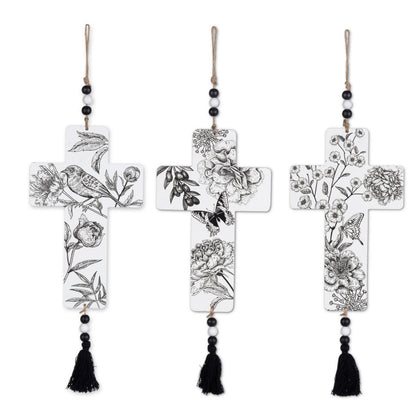 Black & White Wood Cross