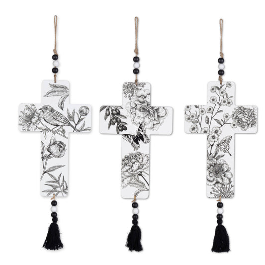 Black & White Wood Cross