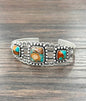 Western Square Gemstone Cuff Bracelet