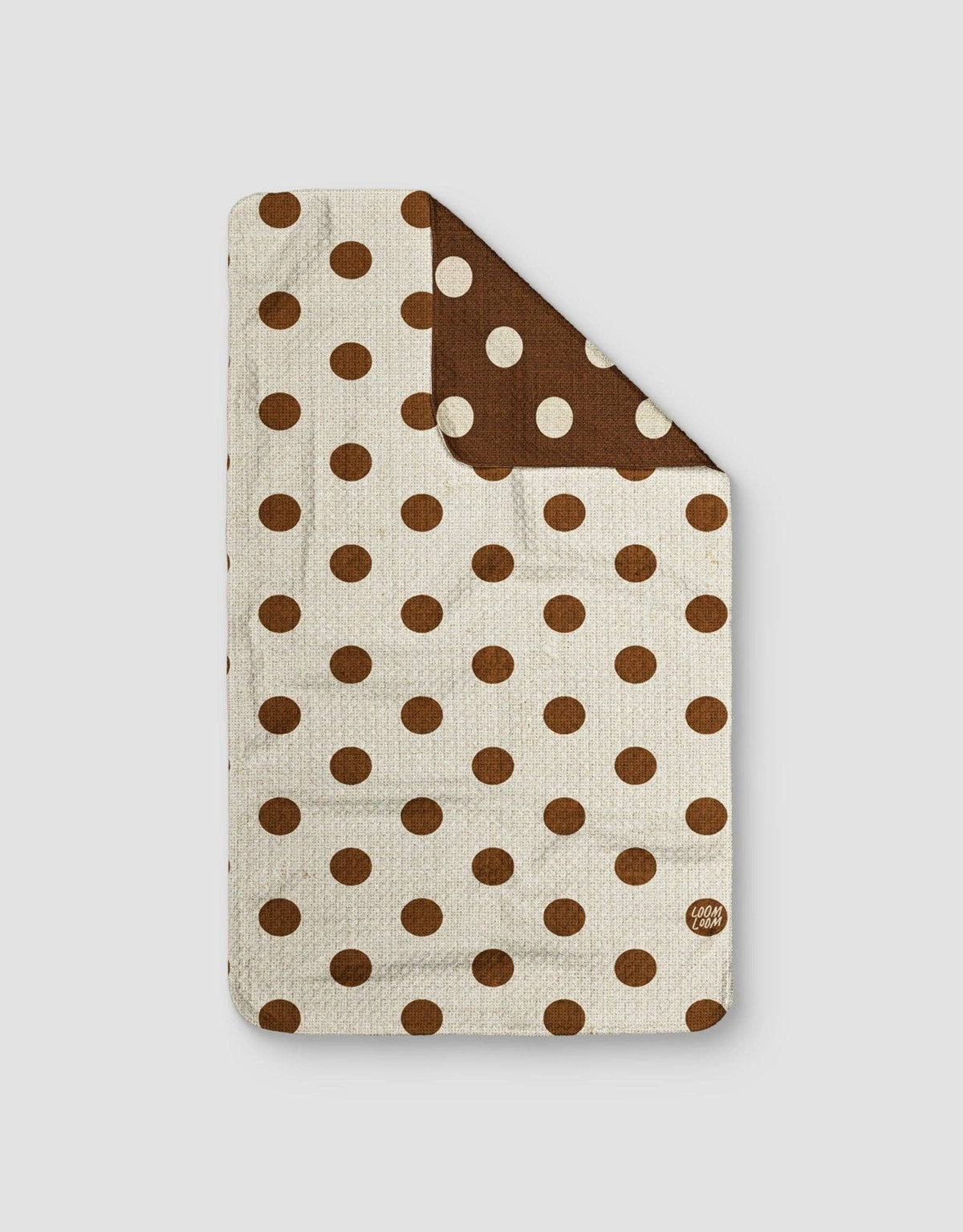 Linen Brown Polka Dots