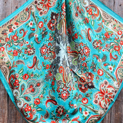 Turquoise 'That So 70's' Paisley Wild Rag