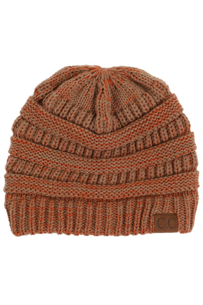 C.C. Two Tone Color Knit Beanie
