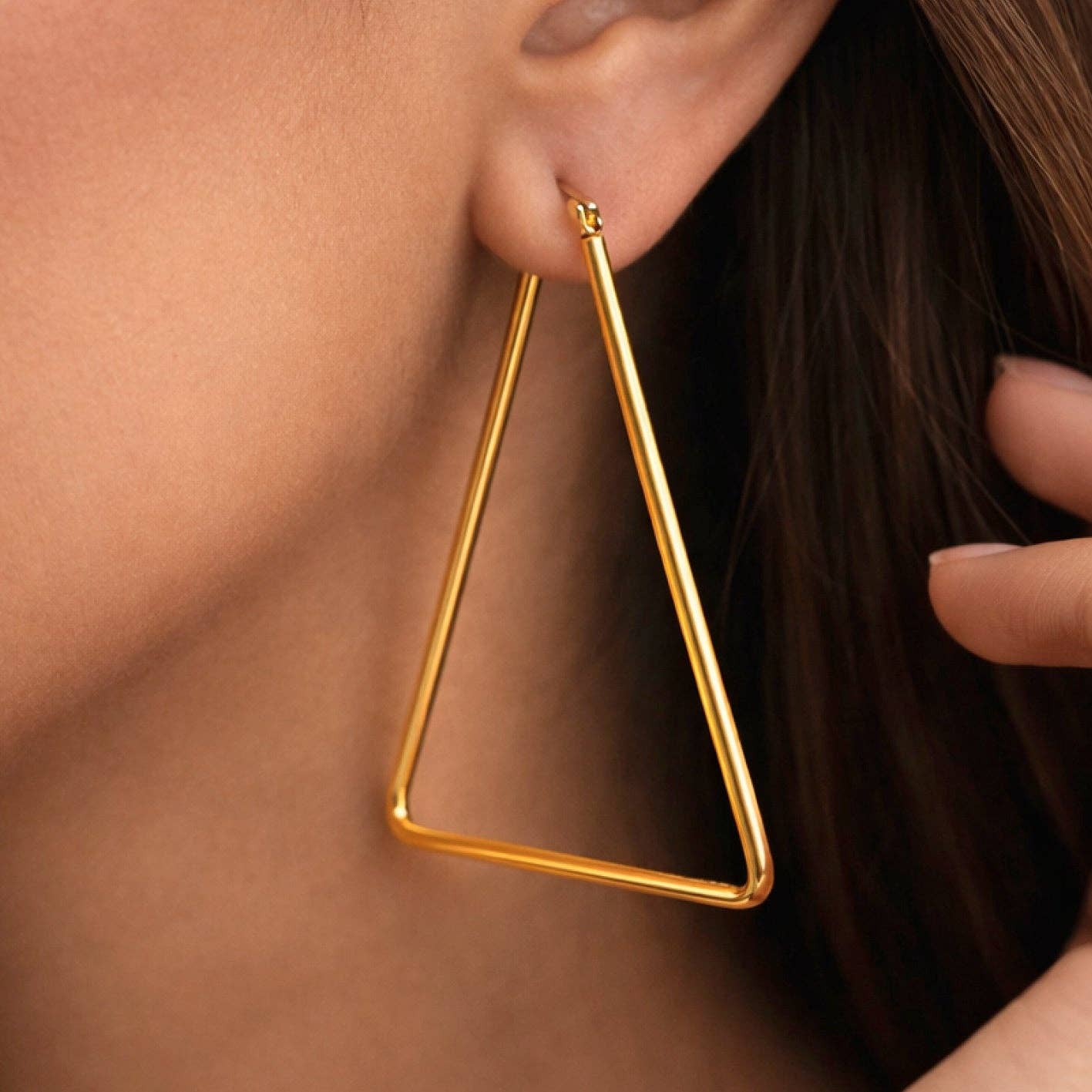 18K Gold Plated Stainless Steel Hoop Earrings