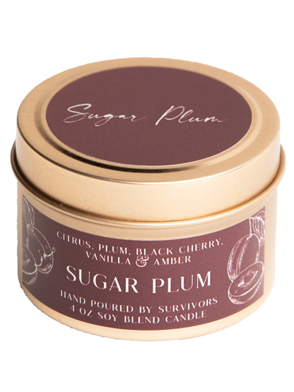 Sugar Plum 4oz Travel Tin Candle