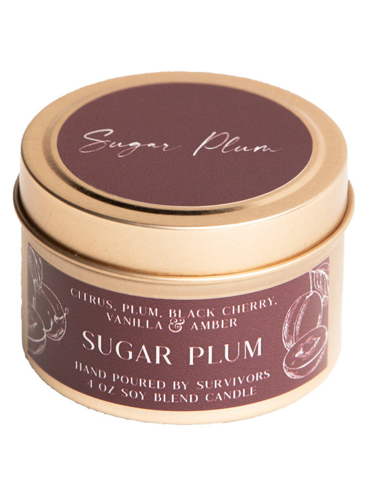 Sugar Plum 4oz Travel Tin Candle