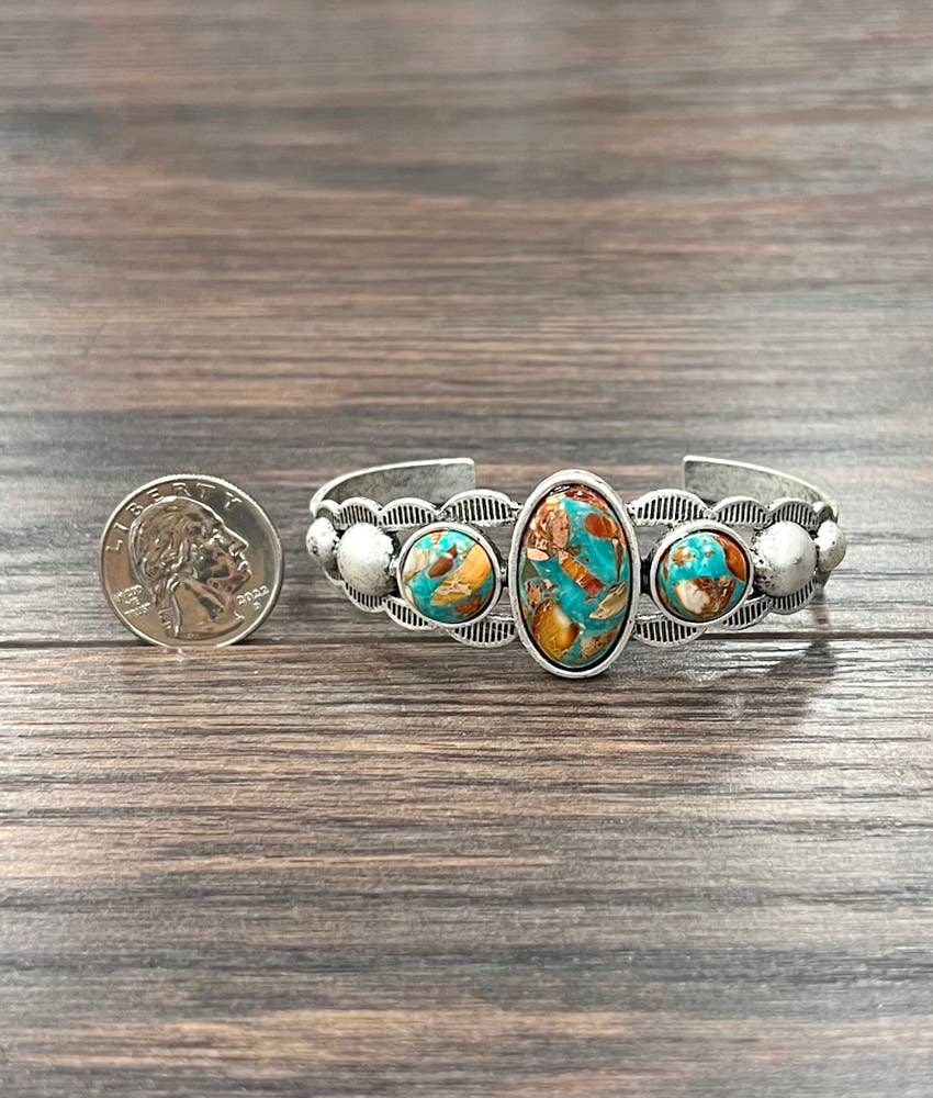 Western Gemstone Cuff Bracelet
