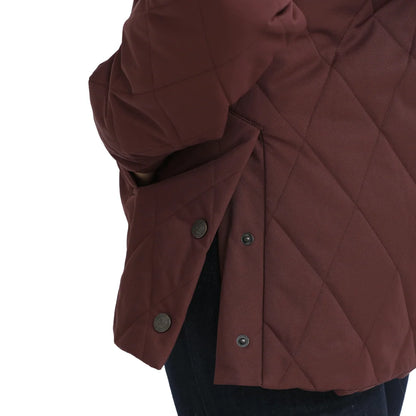 Women's Cinch Quilted Barn Coat - Burgundy
