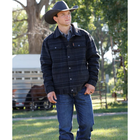 Men's Cinch Black Striped Trucker Jacket
