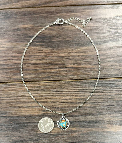 Circle Gemstone Necklace