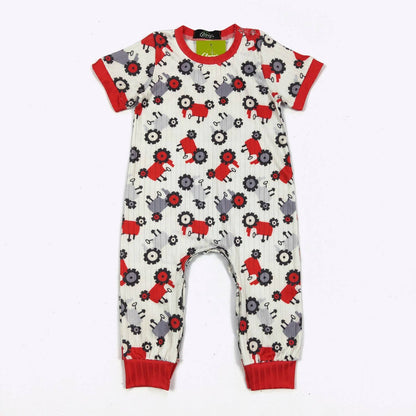 Boy's Grey Tractor Romper