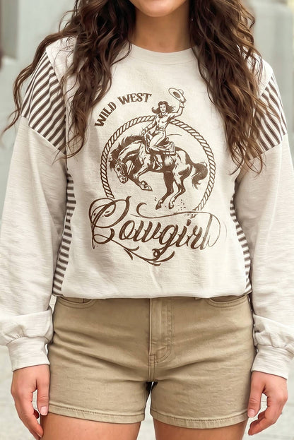 Women's Patchwork Striped Shift Sweatshirt
