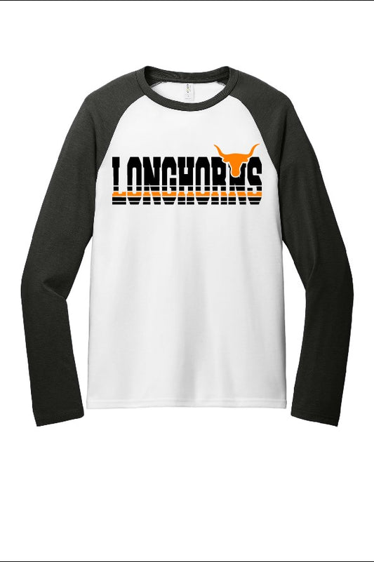 Unisex Longhorn Long Sleeve Raglan 2 Tone