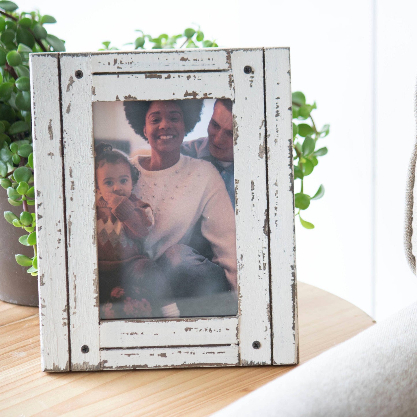 4x6 Photo Rustic Barn Wood White Picture Frame