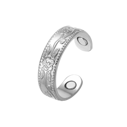 Flower Copper Silver Plate Ring