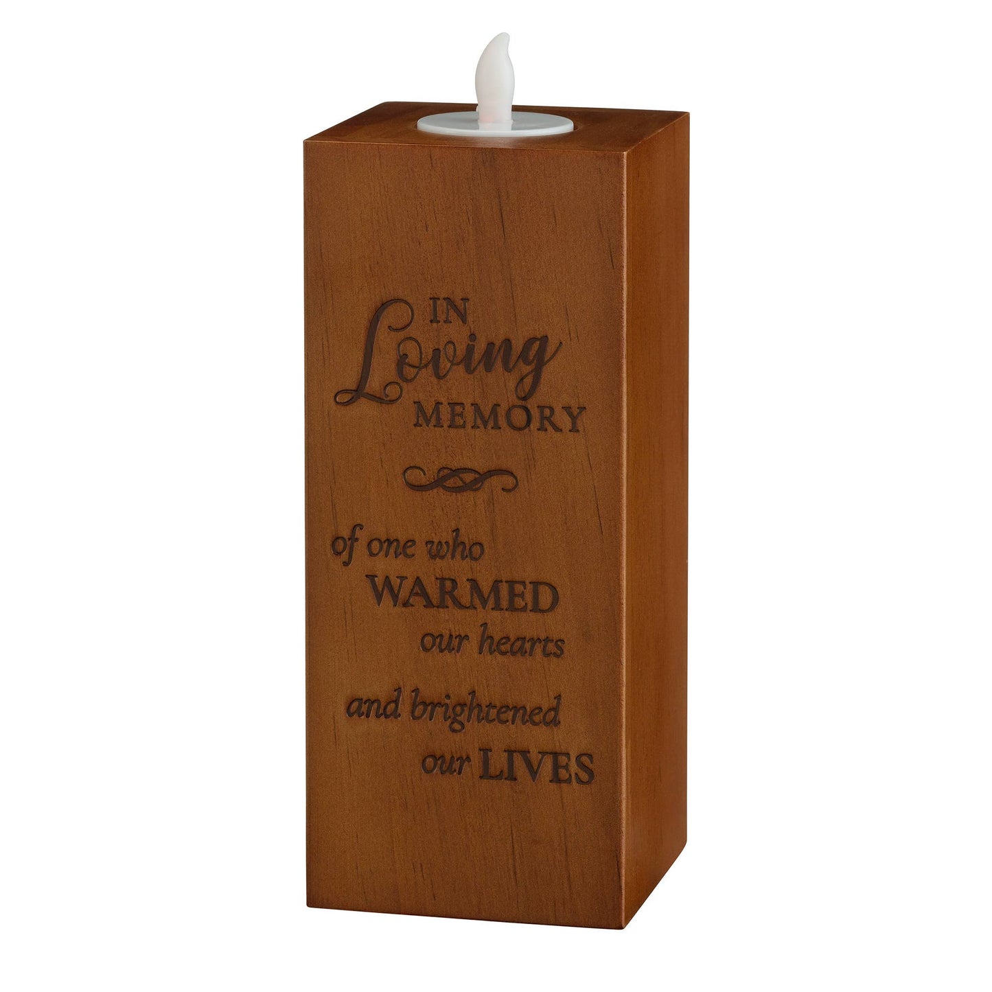 In Loving Memory Wooden Memorial Tea Light Holder