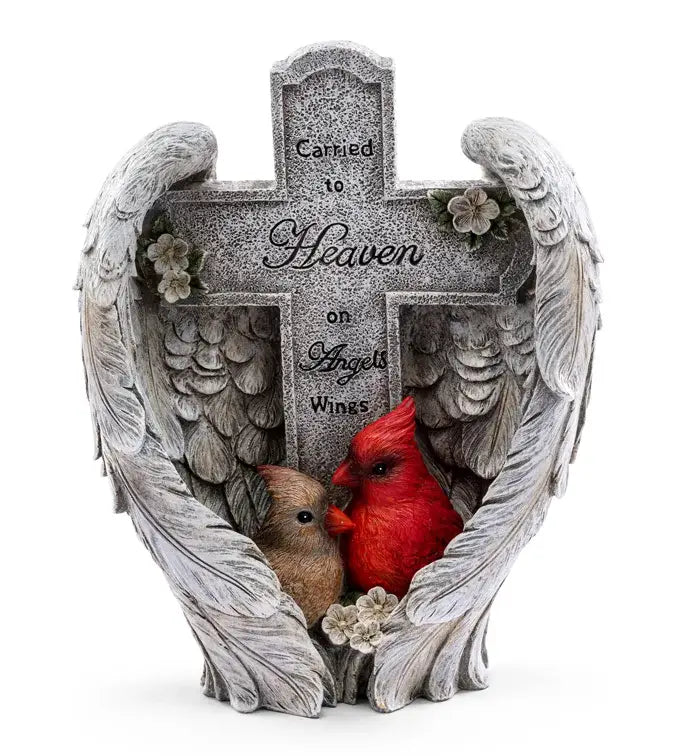 Cardinal Angel Wings Cross Item - Faith