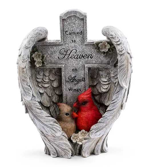Cardinal Angel Wings Cross Item - Faith