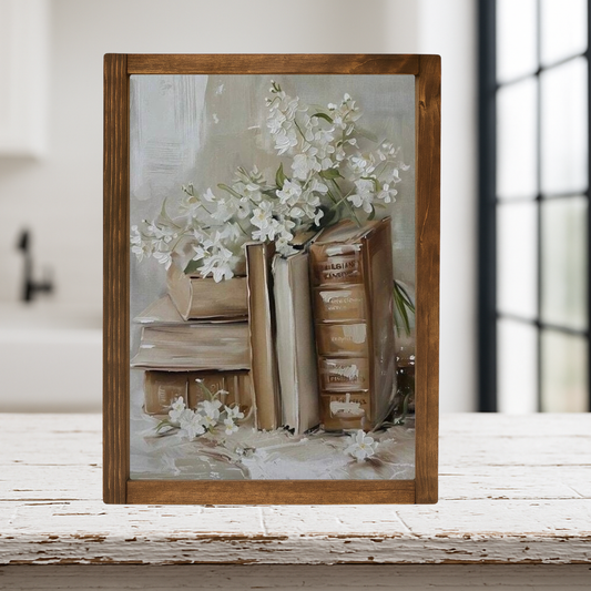 Florals Book Stack Framed Print
