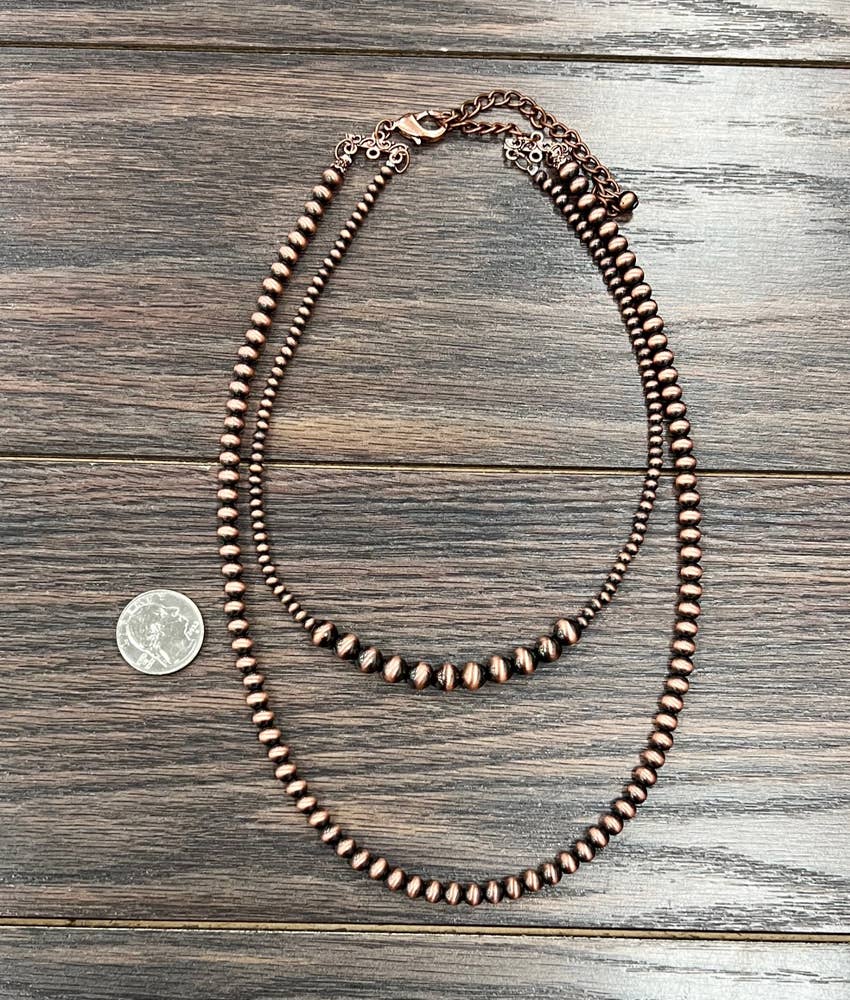 Copper Western Bead 2-strand Necklace