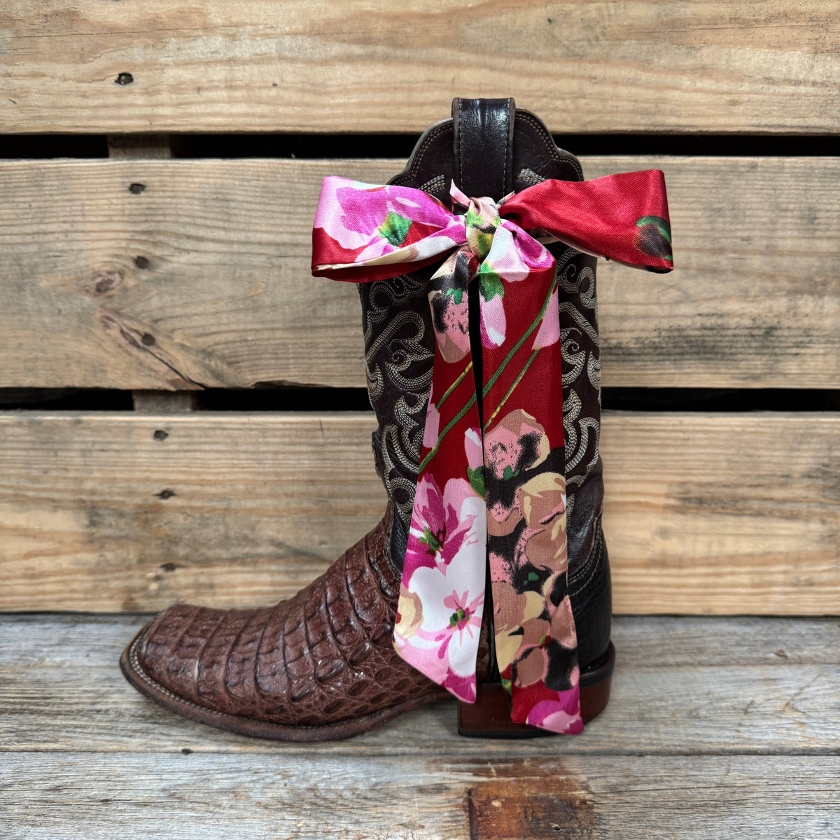 Red and Pink Skinny Mini Wild Rag Scarf