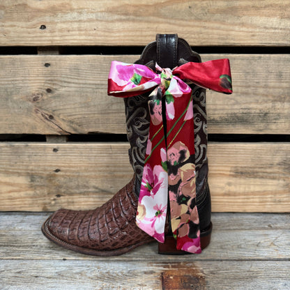 Red and Pink Skinny Mini Wild Rag Scarf