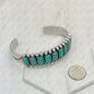 Silver Metal with Blue Turquoise Stone Bangle
