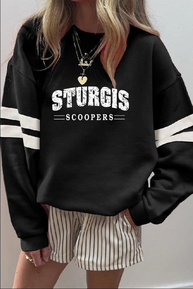 Women's Varsity Stripe Oversize Sweatshirt - Sturgis Scoopers