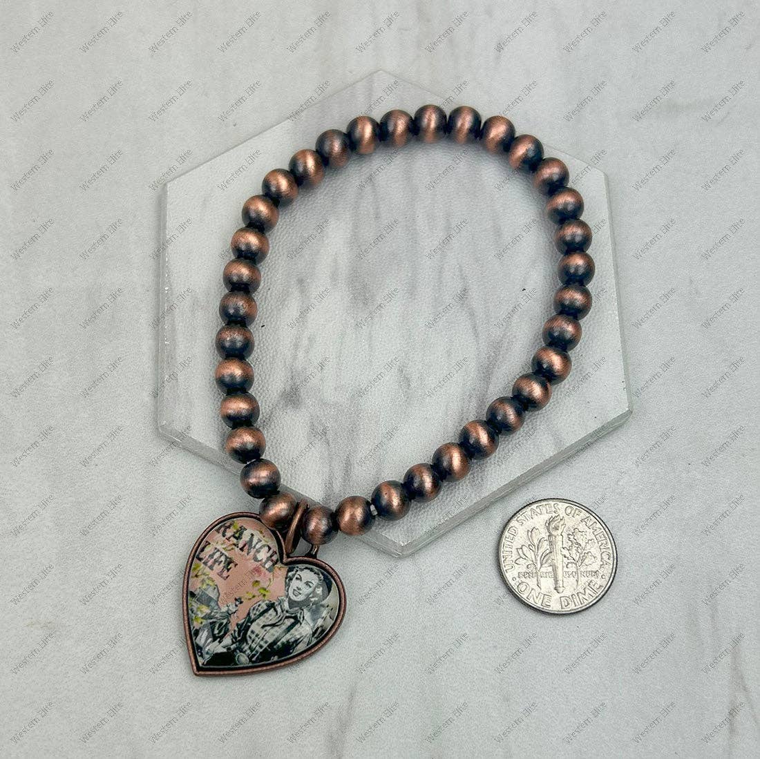 Copper Navajo with Western Heart Bracelet