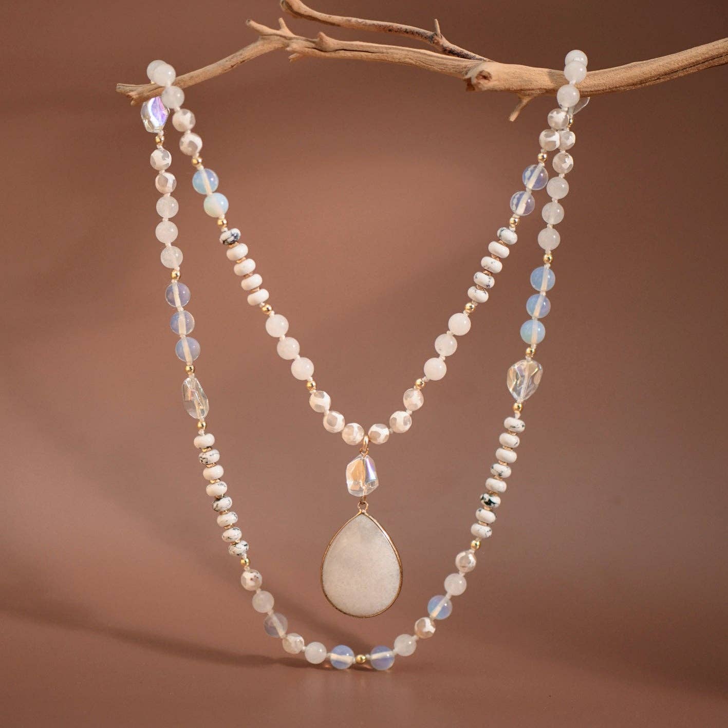 Stone Beaded Long Necklace