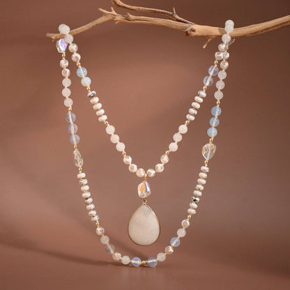 Stone Beaded Long Necklace