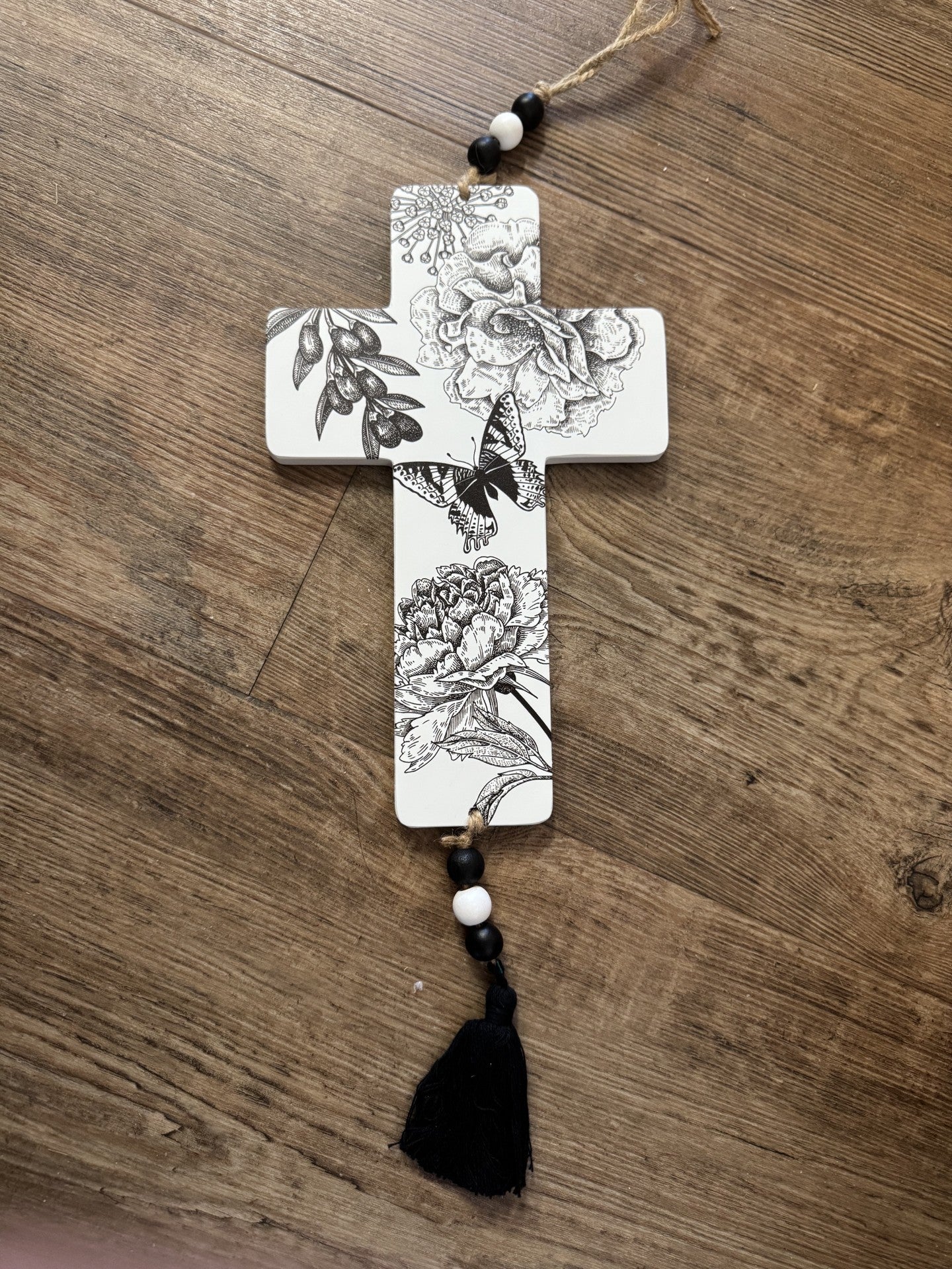Black & White Wood Cross
