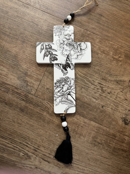 Black & White Wood Cross