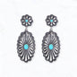 Western Turquoise Concho Drop Earrings