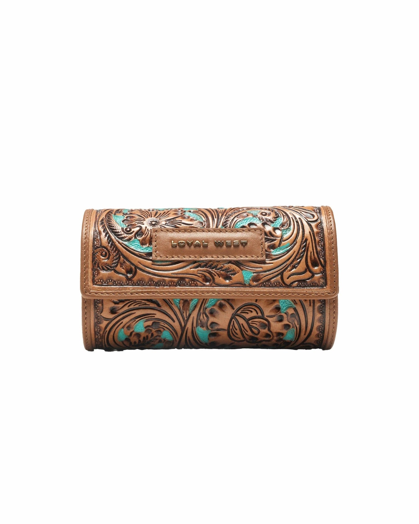 Jewelry Case Hand Tooled Leather - Whiskey & Water