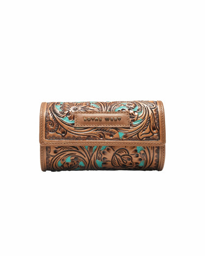 Jewelry Case Hand Tooled Leather - Whiskey & Water