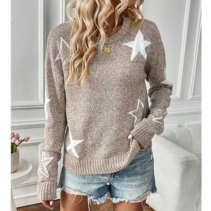 Women's Star Pattern Pullover Sweater