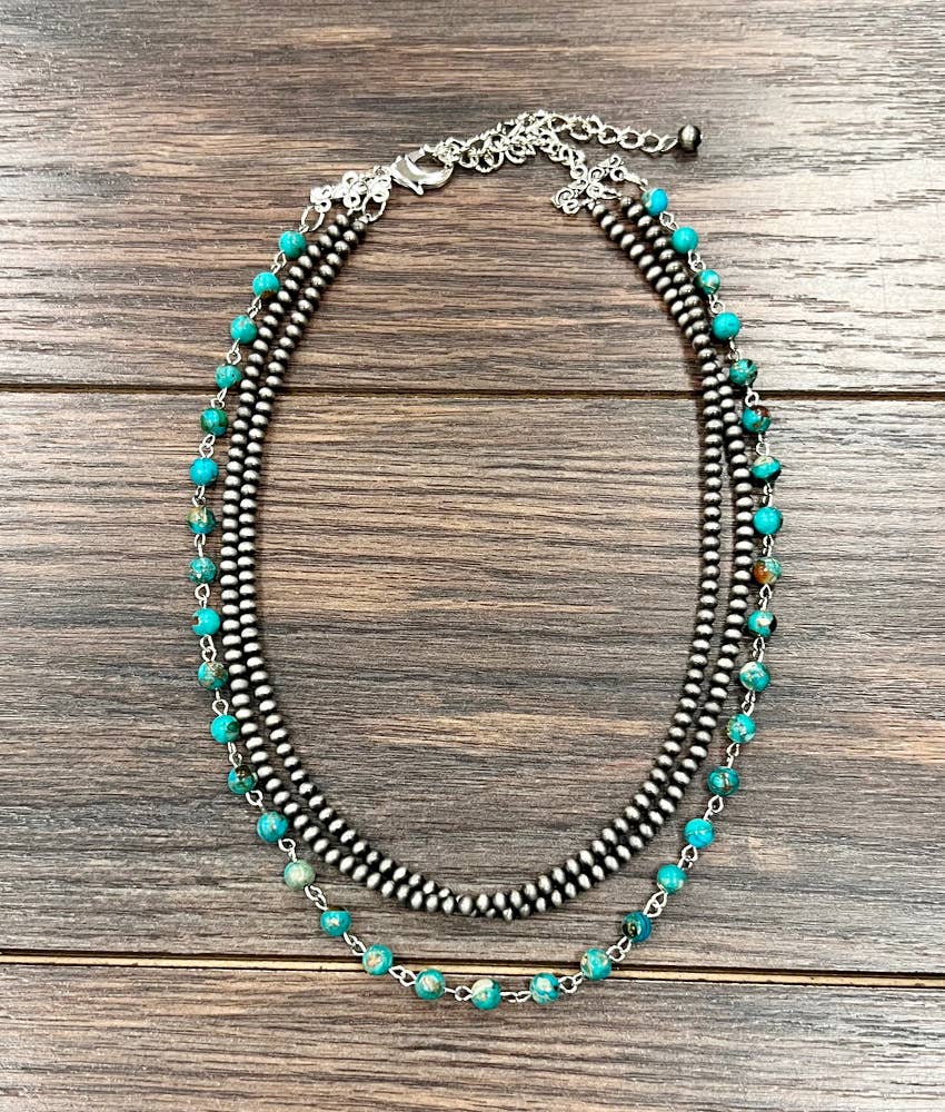 Western Gemstone 3-strand Necklace